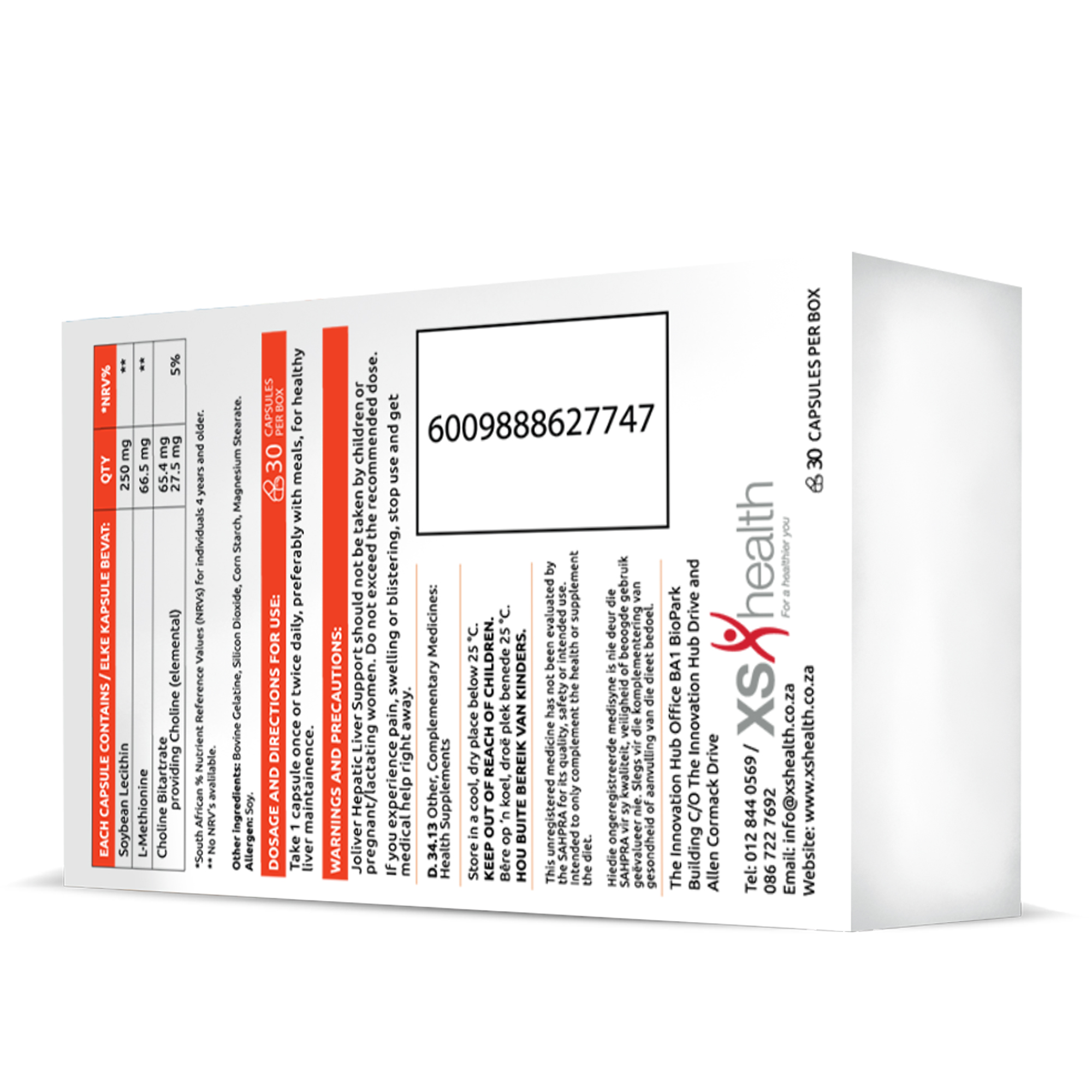 Takealot listing - Joliver Hepatic Liver Support Caps back