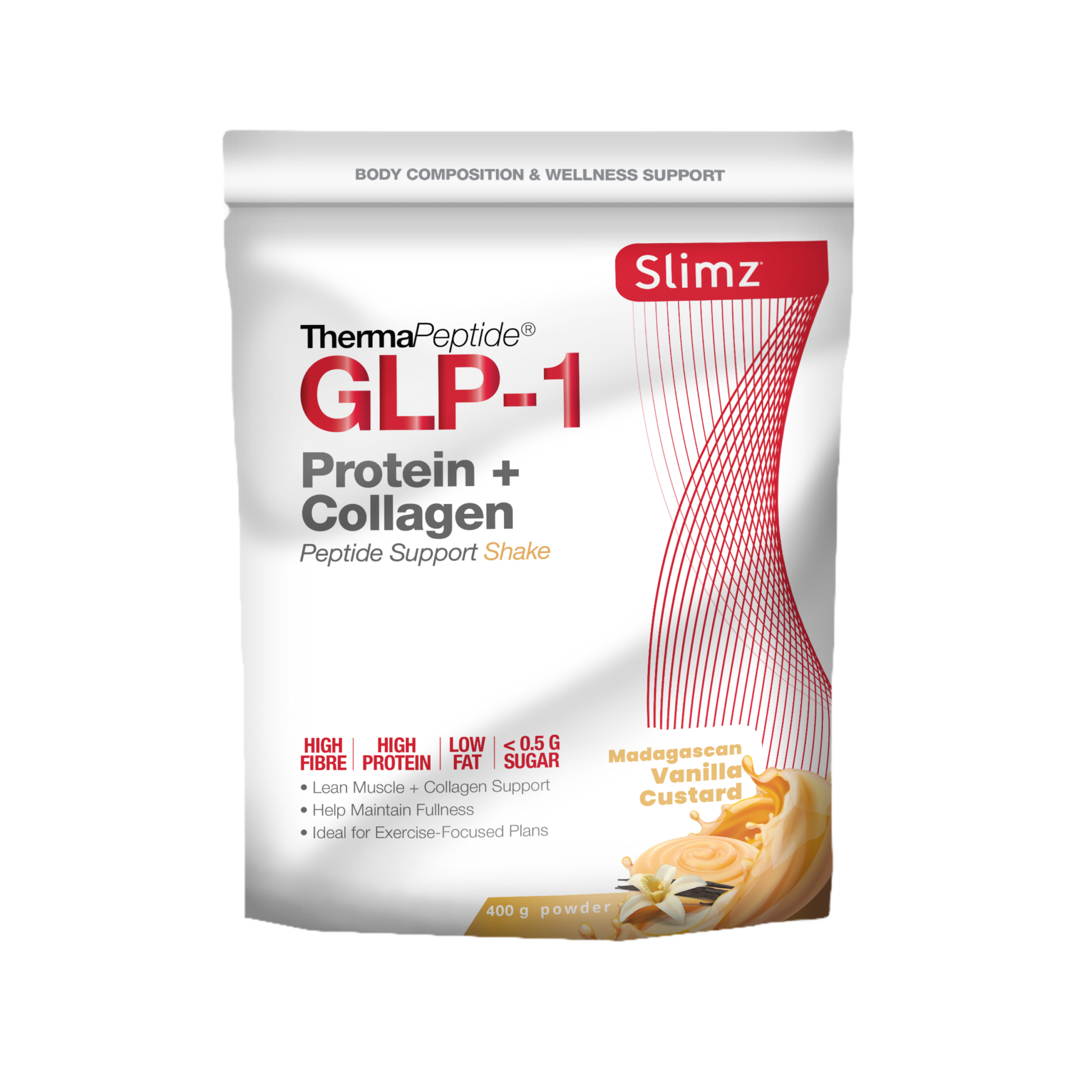 Slimz GLP-1 Protein & Collagen Support Shake (440g)- Madagascan Vanilla Custard